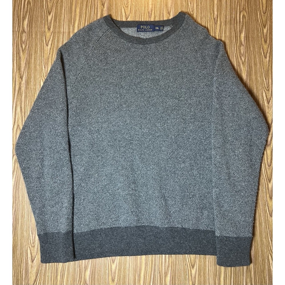 Polo Ralph Lauren Italian Merino Wool Crewneck Sweater Gray XXL Super Soft